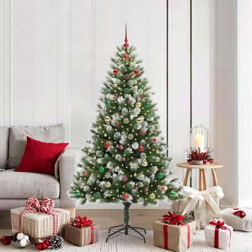 vidaXL Umetna zložljiva božična jelka s snežno oblogo 180 cm Cene