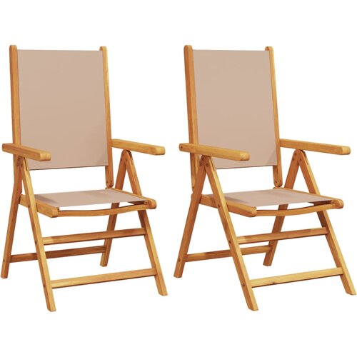 Maison Chic Vrtni Stoli - Stol za vrt 2 kosa taupe trden akacijev les in blago JS522, (21877461) Cene
