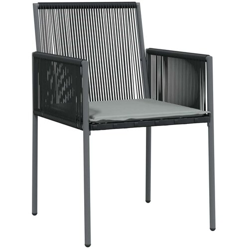 VidaXL Vrtne stolice s jastucima 6 kom crne 54x60 5x83 5 cm poliratan Slike
