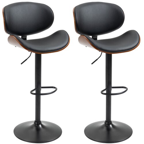 Nesta Barski stoli 2 kosa, nastavljiva vi&scaron;ina, vrtljivi, umetno usnje, jeklo, črni, z oporo za noge, 53x52x92-112 cm, za kuhinjo in jedilnico, (5000493686) Cene