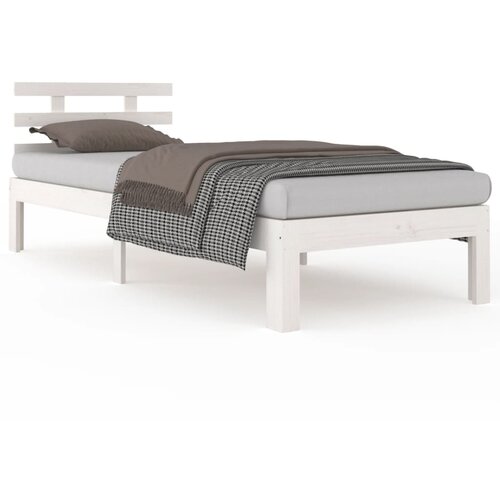 VidaXL Posteljni okvir bel iz trdnega lesa 90x200 cm, (20647075) Slike