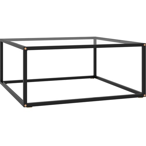 The Living Store Klubska mizica črna s kaljenim steklom 80x80x35 cm - Klubska Mizica, (21573096) Cene