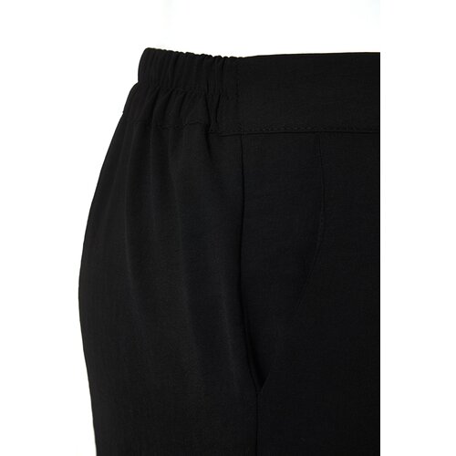 Trendyol Curve Black Pleated Woven Trousers Cene