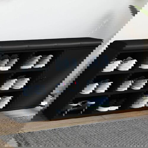 vidaXL Klop za čevlje črna 102x32x50 cm inženirski les Cene