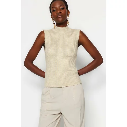 Trendyol Sweater Vest - Beige - Slim fit