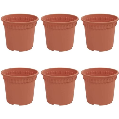  Okrugla saksija za cveće 6 pcs Crvena cigla &amp;Oslash; 12 5 x 10 cm - Crvena cigla &amp;Oslash; 12 5 x 10 cm 6 Slike