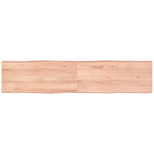VidaXL Stolna ploča svjetlosmeđa 180x40x(2-6) cm obrađena hrastovina Slike