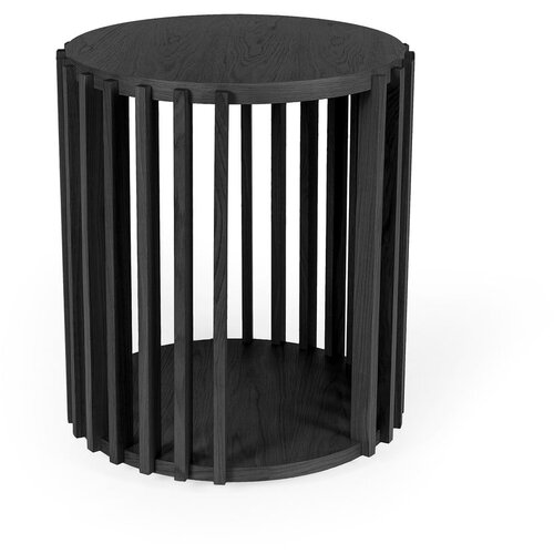 Woodman Črna stranska mizica Drum, ø 53 cm Cene