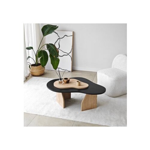 Hanah home Club sto Melted, 105x35x65 cm, Bež-crni Slike