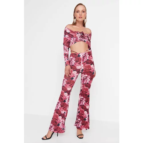 Trendyol Pink Multicolor Knitted Trousers