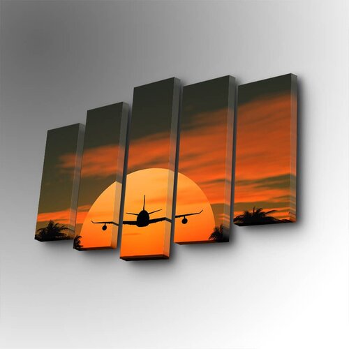 Wallity 5PUC-133 multicolor decorative canvas painting (5 pieces) Cene