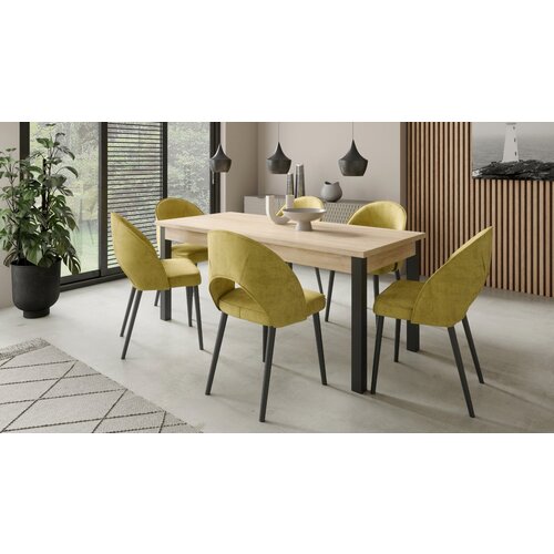 ADRK Blagovaonski set RODOS 82 s pro�irivim stolom i 6 stolica - CRNA-SONOMA HRAST Cijene