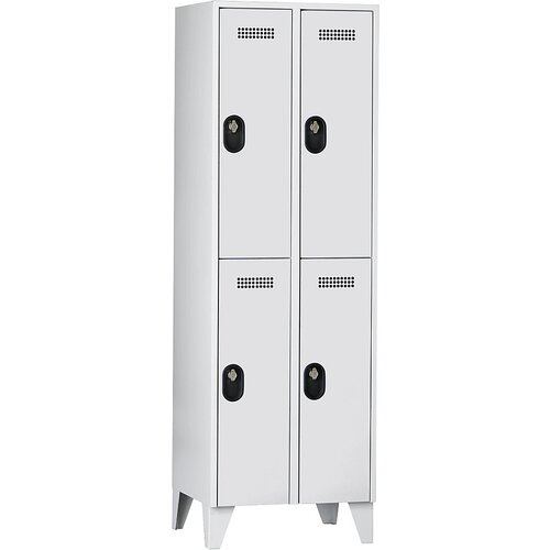 Wolf Garderobna omara, višina predelka 820 mm, VxŠxG 1850 x 600 x 500 mm, širina razdelka 300 mm, barva korpusa / vrat svetlo siva / svetlo siva Cene