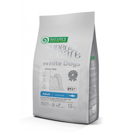 Natures Protection superior care hrana za bele pse - odrasli, haringa 1.5kg Slike