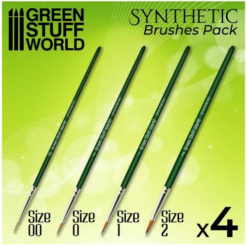 Green Stuff World synthetic brushes - green serie pack x4 Cene