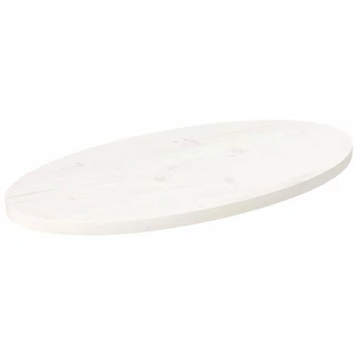  Ploča za stol bijela 70x35x2 5 cm od masivne borovine ovalna