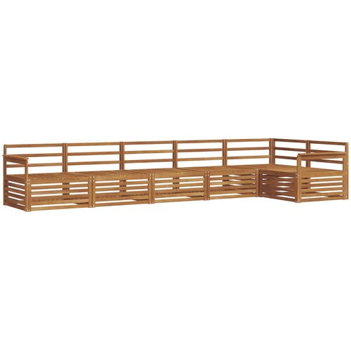  Set vanjskih sofa 6 kom. Prirodna Smeđa 406 x 168,5 x 73 cm Slike