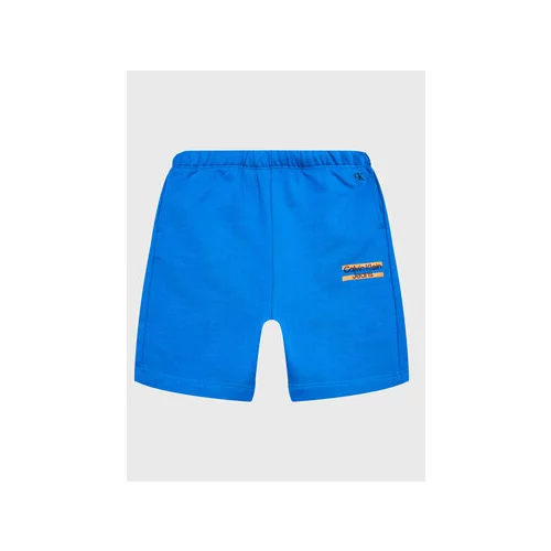 Calvin Klein Jeans Športne kratke hlače Mini Block Logo IB0IB01614 Modra Regular Fit