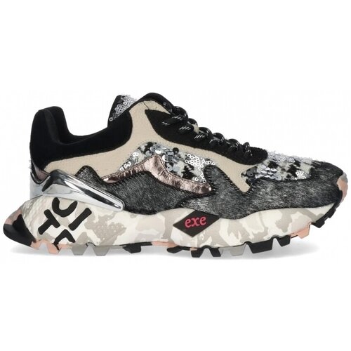 Exé Shoes Modne superge EXÉ Sneakers 134-28P - Black/Grey/Leather Črna Cene