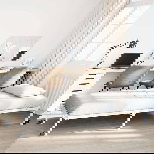 VidaXL posteljni okvir brez vzmetnice zložljiv beli 90x190 cm jeklo Slike