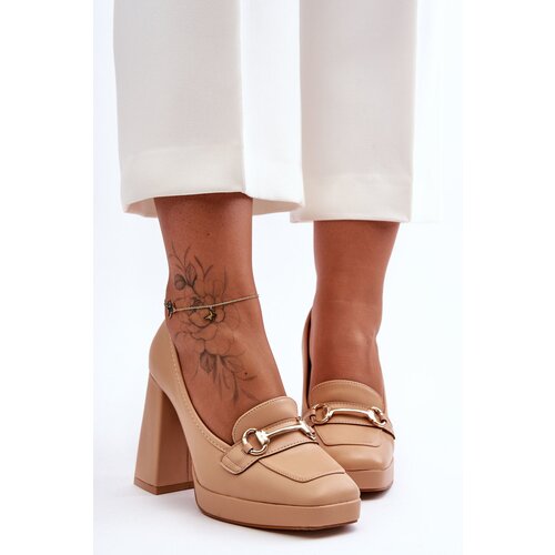 PH2 Stylish Leather Pumps Nude Rouse Cijene