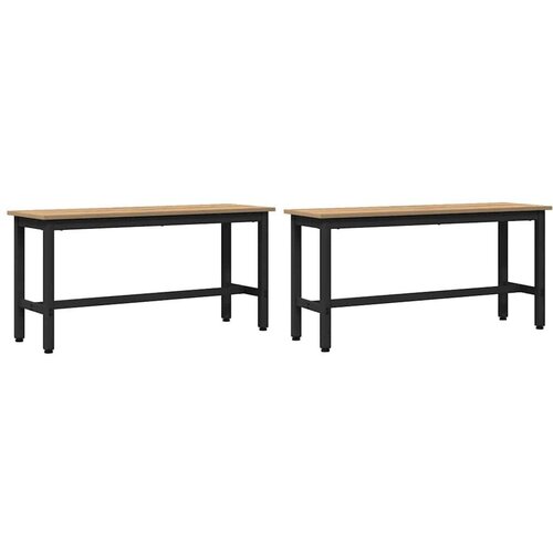  Jedilna klop 2 pcs Umetni hrast 100 x 32,5 x 48,5 cm, (5000160688) Slike