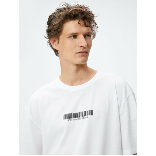 Koton Oversize T-Shirt Label Printed Crew Neck Cotton Slike