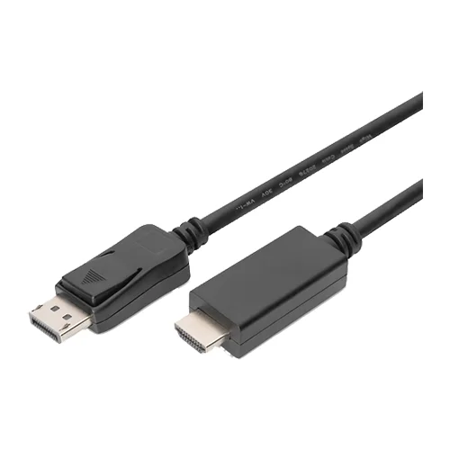 Digitus DisplayPort / HDMI adapterski kabel DisplayPort utikač, HDMI-A utikač 2.00 m crna AK-340303-020-S trostruko zaštićen DisplayPort kabel