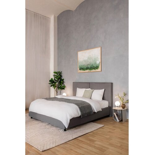 Bonami Selection Siva oblazinjena zakonska postelja s prostorom za shranjevanje z letvenim dnom 160x200 cm Myra Bold &amp;ndash; Slike