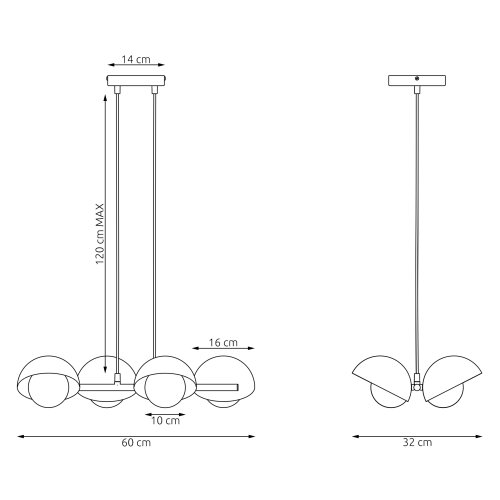  Visilica na sajli BOOM 4xG9/8W/230V beli Slike