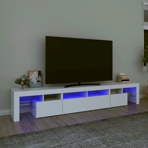 TV ormarić s LED svjetlima bijeli 230x36,5x40 cm