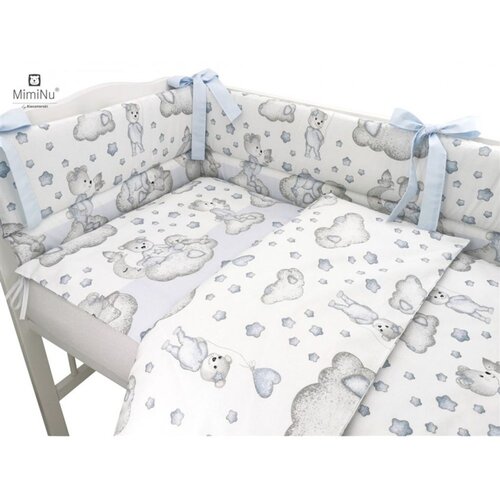 MimiNu Posteljina set 3 elem. Medvjedić Plavi (za krevetić 120x60 cm) Slike
