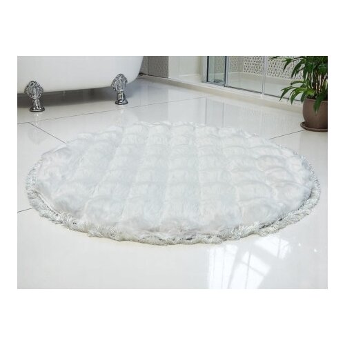  Okrugla prostirka za kupatilo sa resicama &amp;ndash; fi 80 cm A5 ( VLK000183-belaresa ) Slike