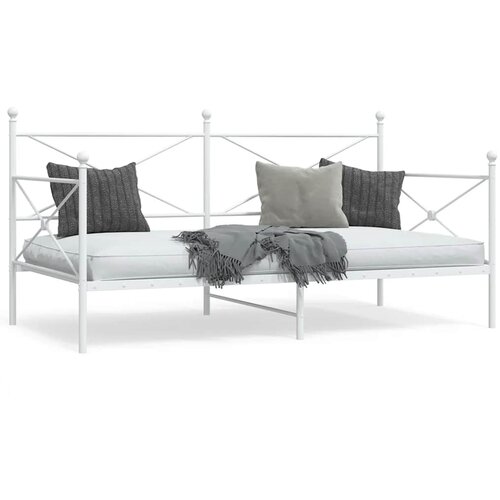 vidaXL Dnevna postelja brez vzmetnice Bela 100x190 cm Jeklo Cene