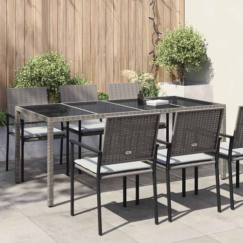  Stol za vrt Siva 190 x 90 x 75 cm poliratan Cene
