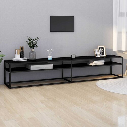TV ormarić crni 220 x 40 x 40,5 cm od kaljenog stakla Cijene