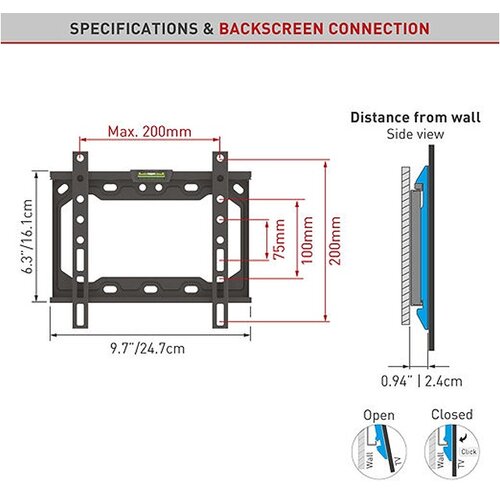 Barkan E202+.B LCD TV zidni nosač do 39&amp;quot; Slike