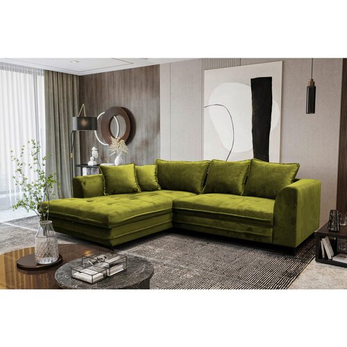 Livetastic KOTNA GARNITURA S POSTELJNO F, svetlo zelena tekstil Slike