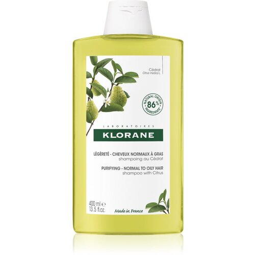 Klorane C&amp;eacute;drat purifying &amp;scaron;ampon za mastne lase za po&amp;scaron;kodovane lase 400 ml za ženske Slike