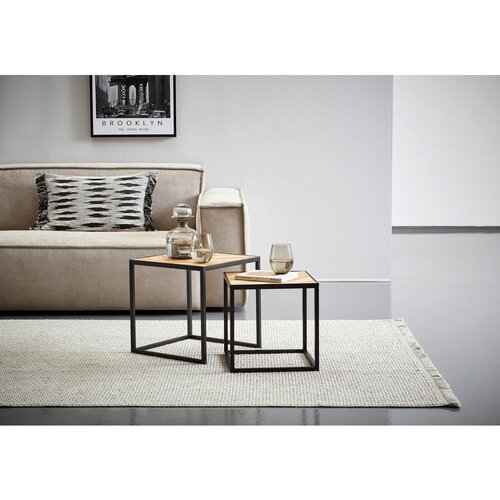 MID.YOU SET MIZIC, 40/35/40/35/40/35 cm črna, barve jelkovega lesa Slike