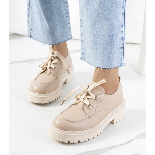 Gemre Beige women's lace-up shoes Labour Cijene