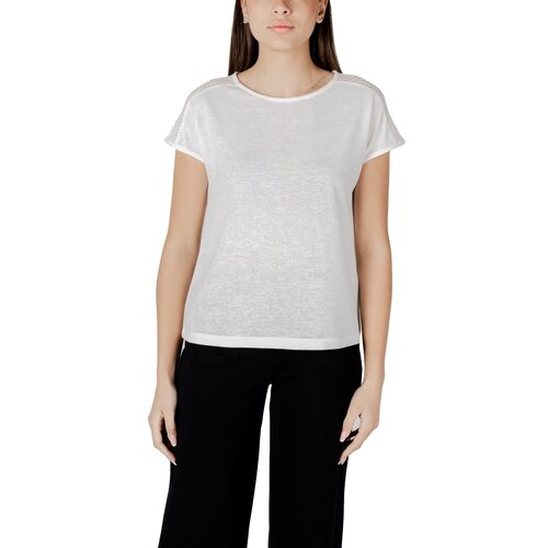 Street One Majice s kratkimi rokavi LTD QR linen look shirt w.laceshoulde 323146 Bela Cene