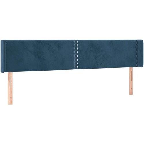 Maison Chic vzglavna omarica - nočna omarica - posteljna omarica z u&amp;scaron;esi temno modro 203x16x78/88 cm žamet, (21712319) Slike