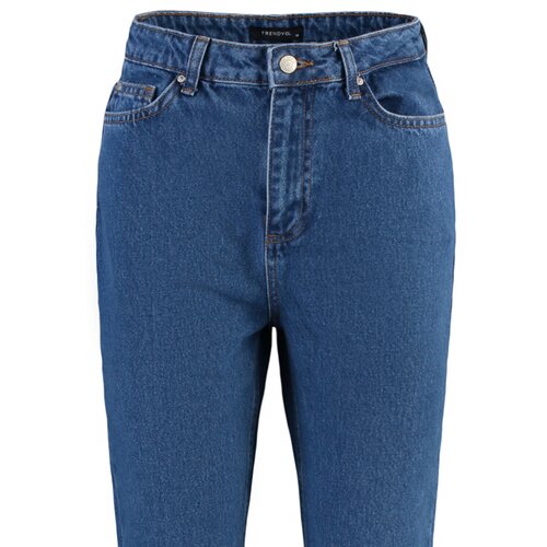 Trendyol Ženske kavbojke High Waist Mom Slike