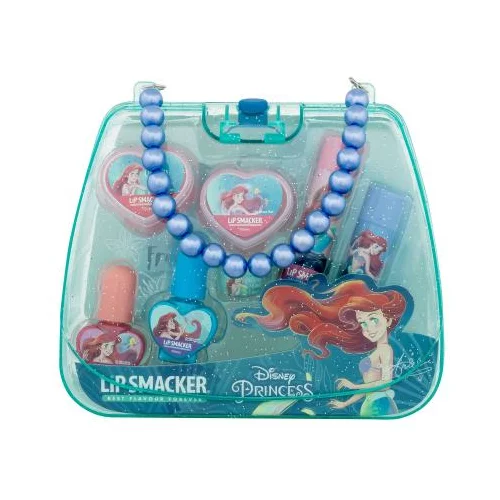 Lip Smacker Disney Princess Ariel Mini Makeup Bag Set balzam za ustnice 2 x 3,4 g + kremni glos za ustnice 2 x 2 g + lak za nohte 2 x 4,25 g + prstan + plastična vrečka