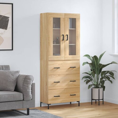 vidaXL Visoka komoda sonoma hrast 69,5x34x180 cm inženirski les Cene