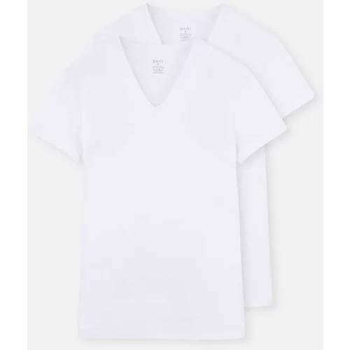 Dagi White D5030 Compact V-Neck T-shirt 2-pack