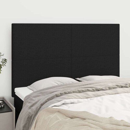  Uzglavlja 4 kom crni 72 x 5 x 78/88 cm od tkanine Slike