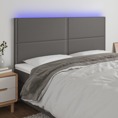  LED uzglavlje sivo 200x5x118/128 cm od umjetne kože Cene