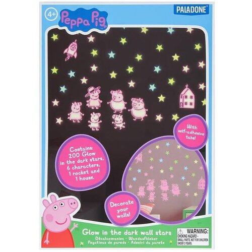 PALADONE PRODUCTS nalepnice Paladone - Peppa Pig Wall Stickers - Glow in the Dark Cene
